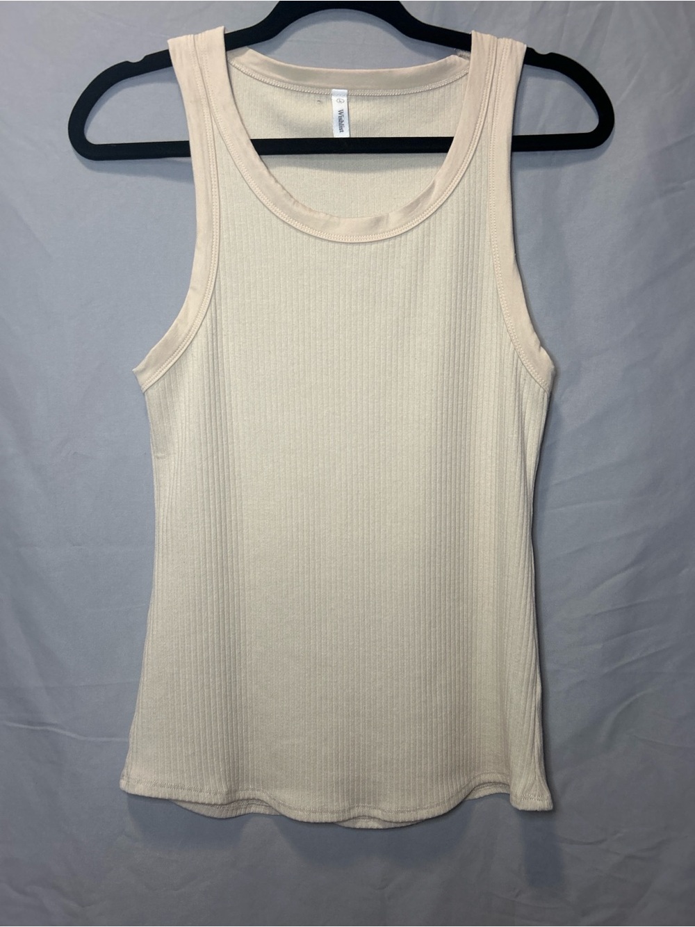 Wishlist Ribbed High-Neck Tank Top - Cream/Ivory - Size Large